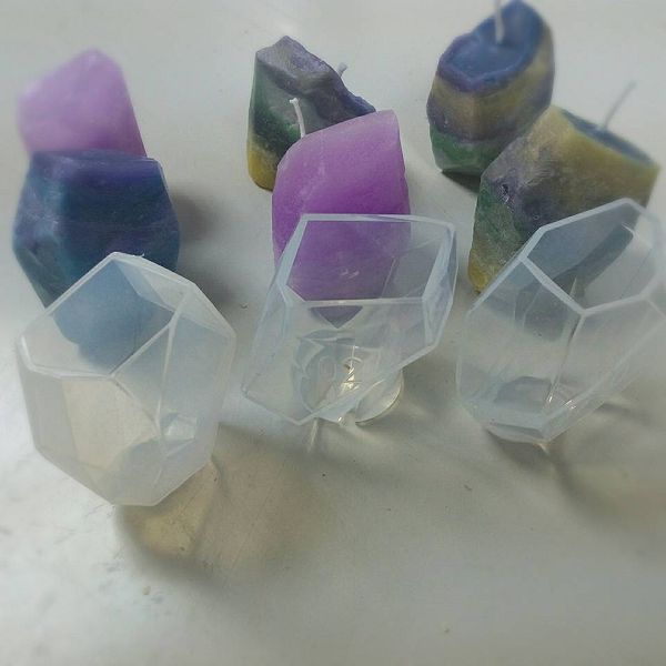 寶石礦石蠟燭模具-1  軟質寶石矽膠模具*1組(3入)